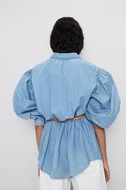 Belted Denim Shirt View All Shirts Blouses Woman Zara Canada Denim Shirt Women Shirts Blouse Denim