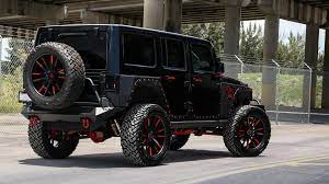 Red accents are a start. Show King Black Jk With Red Accents On Large Wheels Carid Com Gallery