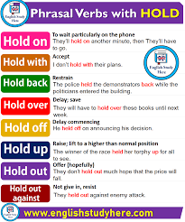 Https Englishstudyhere Com Phrasal Verbs Phrasal Verbs With Hold English Study English Idioms Learn English Words