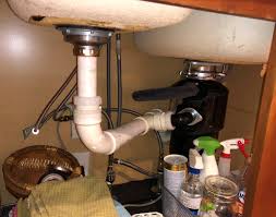 dual kitchen sink disposal causes water