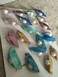 Oyster Decor For Our Under The Sea Book Fair Artesanato Com Perola Trabalhos Manuais Sobre Oceano Kids Crafts