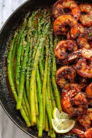 A simple pan sauce can elevate even the most basic meals. Blackened Shrimp And Asparagus Skillet 20 Minutes Shrimp And Asparagus Shrimp Recipes Healthy Seafood Dinner
