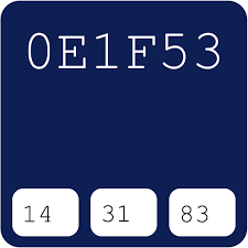Navy blue got its name from the dark blue (contrasted with naval white) worn by officers in the royal navy since 1748 and subsequently adopted by other navies around the world. Ford Royal Blue 0e1f53 Hex Farbcode Schemas Farben Farbpaletten Passende Lackfarben