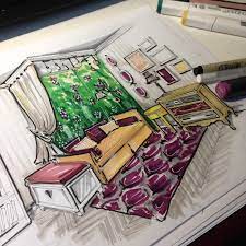 Eskiz Detskoj Komnaty Sketching Marker Cvetvinterere Bystryjsketch Eskiz Nabrosok Sketch Interiorsketch Detskayakomna Arredamento D Interni Interni Arredamento