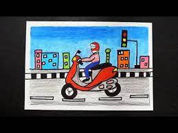 You are on the highway, not in space! Road Safety Drawing For Competition Road Safety Drawing Posters Oil Pastel Drawing Youtube Oil Pastel Drawings Oil Pastel Childrens Drawings
