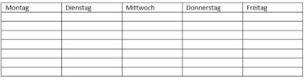 Leere tabelle zum ausdrucken / leere tabelle zum ausdrucken pdf zeitmanagement to do listen druckvorlagen vorlagen thfake loves wall : Kurs Word Stundenplan Erstellen