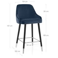 Shop quality counter bar stools exclusively at pottery barn®. Glam Bar Stool Blue Velvet Atlantic Shopping