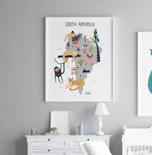 Maybe you would like to learn more about one of these? Animal Map Of South America Educational Wall Art Children S Room Decor Playroom Travel Print Baby Decor Nursery Map Explorer Adventure Art Wall Kids Childrens Room Decor Educational Wall Art
