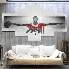 Framed Michael Jordan Poster Modular Pictures Art Hd Prints 5 Pieces Canvas Paintings Kids Boys Bedroom Jordan Poster Wall Decor In 2020 Kids Canvas Painting Diy Canvas Wall Art Jordan Poster