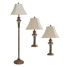 High for reading, lower for watching tv or snuggling. Stylecraft Moraga Natural Wood Table And Floor Lamp Set Cream Fabric Shade Set Of 3 Overstock 20874730