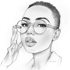 Draw the parallel lines, all on a slant. 3 544 Curtidas 26 Comentarios Zukellogs No Instagram Quick Afro X2f Glasses Sketch This Boy Mp3 Afro S Glasses Sketch Black Girl Art Pencil Portrait