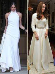 Royal Wedding Flashback See Kate Middleton S 2011 Reception Dress Next To Meghan Markle S Royal Wedding Dress Royal Wedding Gowns Evening Dresses For Weddings