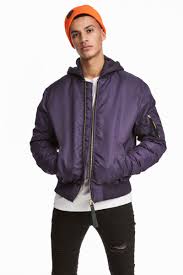 Padded Bomber Jacket Purple Men H M Us Padded Bomber Jacket Purple Bomber Jacket Bomber Jacket Men