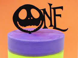 This listing is for a nightmare before christmas inspired cake topper/ cake decoration. One First Birthday Happy Birthday Cake Topper Nightmare Before Christmas Jack Skellington T Happy Birthday Cake Topper Etsy Cake Topper Birthday Cake Toppers