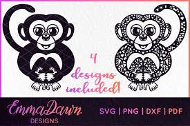 Marley The Monkey Mandala Zentangle 4 Designs Svg By Emma Dawn Designs Thehungryjpeg Com