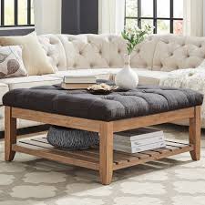 Making your own diy ottoman with storage lets you customize the size, shape and color of your ottoman. Darian Gray Coffee Table With Storage Ottoman Franklin Square Coffee Table Storage Ottoman Tanners Brown Gray Cowhide Genuine Leather Plush And Comfortable Cushioning Walnut Legs And Nickel Finished Casters