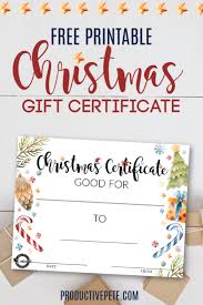 Create certificates for student of the month, sports, contests, appreciation or more. Free Printable Watercolor Christmas Gift Certificate Template Productive Pete