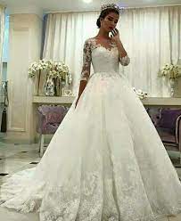 Charming A Line Half Sleeve Lace Wedding Dresses Long Vintage Bridal Gowns Ball Gown Half Sleeves Lace Bridal Dresses W093 Online Wedding Dress Perfect Wedding Dress Wedding Dress Train