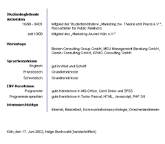 Die Individuelle Bewerbung 7 Beispiel Lebenslauf Wiwi Treff Zeitung