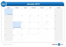 January 2012 Calendar