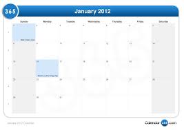 january 2012 calendar