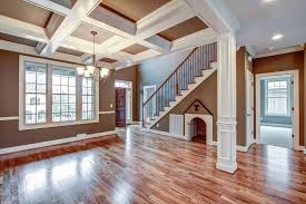 White square waffle ceilings made with drywall as distinctive interior décor elements, they become focal points when the coffered panel is painted black, gray, blue, or another bold hue. Pin By Firm Foundation Custom Homes On Cg227 Ceiling Paint Colors Coffered Ceiling Design Colored Ceiling