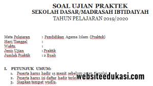 Oleh karena itu, penilaian diri oleh peserta didik di kelas perlu (3) merumuskan format penilaian, dapat berupa pedoman penskoran, daftar tanda cek. Soal Ujian Praktik Pai Sd Mi Tahun 2020 Websiteedukasi Com