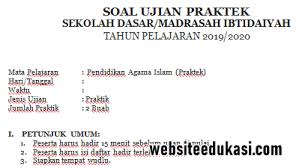 Ulangan tengah semester atau uts/pts merupakan kegiatan evaluasi bagi siswa selama mengikuti proses pembelajaran. Soal Ujian Praktik Pai Sd Mi Tahun 2020 Websiteedukasi Com