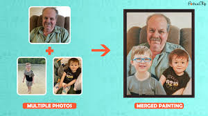Our pieces range between 18 to 60 inches in diameter. Merge Photos To Custom Painting Multiple Photos Into One Portrait