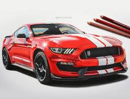 Doing the coloring with crayons is most suitable. Mustang Cool Drawings Of Cars Picture Idokeren