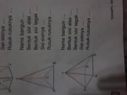 Prisma segitiga merupakan bentuk spasial, dengan dua buah segitiga sejajar dan kongruen sebagai alas dan sisi atasnya, serta dibatasi oleh tiga buah persegi panjang vertikal. Nama Bangun Bentuk Sisi Alas Sisi Tegak Sisi Sisinya Rusuk Rusuknya Brainly Co Id