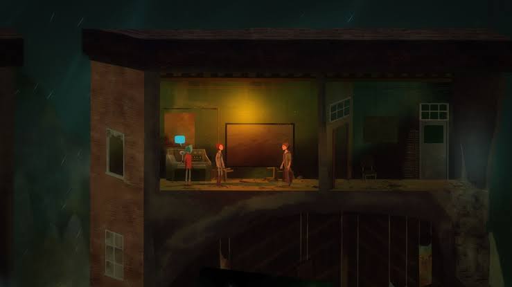 Алекс и Джонас на берегу острова в Oxenfree