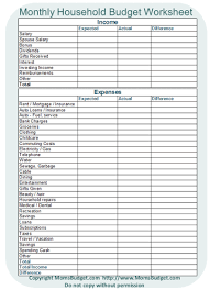 Monthly Household Budget Worksheet Printable Free Worksheet Household Budget Worksheet Household Budget Template Budgeting Worksheets