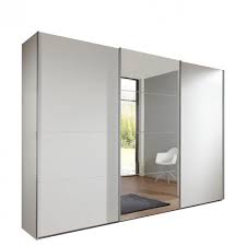 Dressings Et Armoires Meubles Et Rangements Armoire De Rangement 3 Portes Coulissantes Edwig 270 Cm Blanc Miroir Inside75