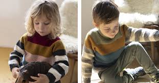 Ladies sweaters, as well as cute creations for children and babies! Carly Knitted Kids Striped Sweater Free Knitting Pattern