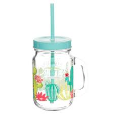 4 Bocaux Imprimes Avec Support Vert Menthe Cactus Maisons Du Monde Garrafas De Agua Canecas Bonitas Canecas
