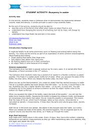 buoyancy in water science learning hub
