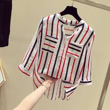 Lihat ide lainnya tentang batik, model pakaian, wanita. 11 11 Sales Ready Blus Wanita Baju Sifon V Neck 3 4 Lengan Casual Blouse Atasan Kerja Longgar Shopee Indonesia