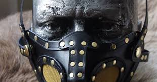 Leather Respirator Style Mask With Mesh Inserts Leather Leather Mask Leather Gear