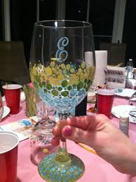Pin By Hair By Hal On Recipes Entertaining Decorated Wine Glasses Wine Glass Decor Wine Glasses
