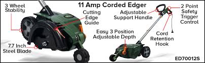 This edger is the perfect choice if you are looking for a compact design that is easy to carry around. Green Renewed Scotts Outdoor Power Tools Ed70012s 11 Amp 3 Position Corded Electric Lawn Edger Mowers Outdoor Power Tools Edgers Femsa Com