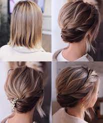 Take a section from the right part of your hair, twist it and pin it to the opposite back of your head. 40 Trendy Wedding Hairstyles For Short Hair Every Bride Wants In 2021
