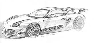 Porsche Cayman Sketch Process Step 1