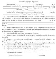 Descarca declaratia pe propria raspundere aici! Oficial Model Declaratie Pe Propria Raspundere Si Adeverinta Angajator Pentru A Circula Strazi In Perioda De Interdictie Aktual24