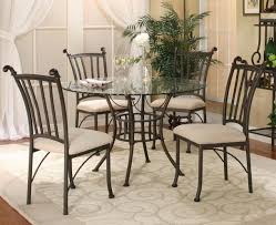 Dining, kitchen & bar kitchen & dining sets kitchen & dining chairs kitchen & dining tables counter & bar stools bar tables buffets & sideboards bars kitchen islands & carts kitchen silver orchid alan metal and glass round dining table. Cramco Inc Denali 72095 41 47 4x01 5 Piece Round Glass Table With Chairs Corner Furniture Dining 5 Piece Set