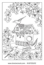 Birds House Coloring Page Bird Coloring Pages Coloring Pages Coloring Books