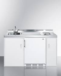 Kitchen sink and cabinet combo, description: Summit C60elglass0 60 Inch Combination Kitchen With 2 Smoothtop Electric Burner Stainless Steel Sink Storage Cabinet Stainless Steel Top And Cavity For Refrigerator Unit Not Included