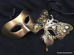 His and Her Gold Couple Masquerade ball mask pair Halloween Costume Photo  Shoot | eBay