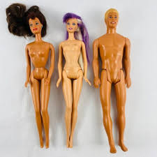 Barbie Doll Lot of 3 Nude Dolls 1990s Ken Blonde Brunette Purple Soft  Midsection | eBay