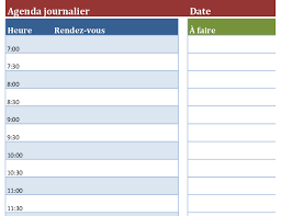 Semainier et calendrier hebdomadaire à imprimer gratuitement. Agenda Journalier Vierge